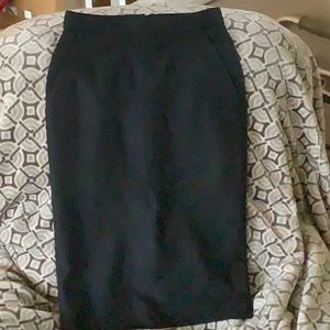 J. CREW BLACK WOOL PENCIL SKIRT - SZ 00